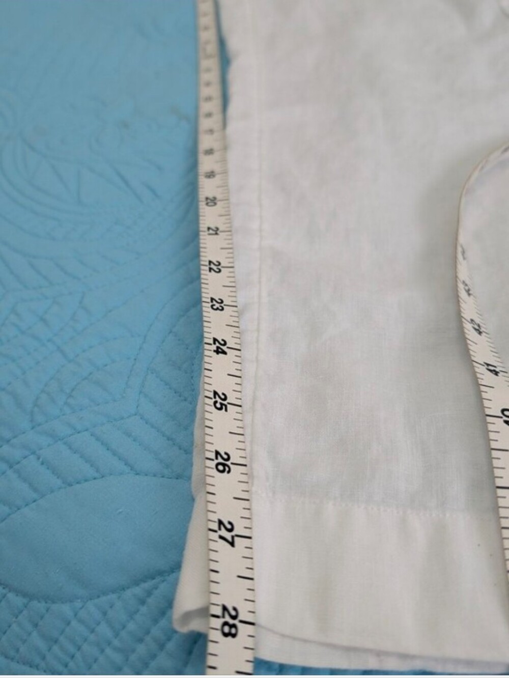 C&C California White Linen Baggy pull-on Wide Leg Cargo Pants 2 snap pockets - Picture 10 of 13